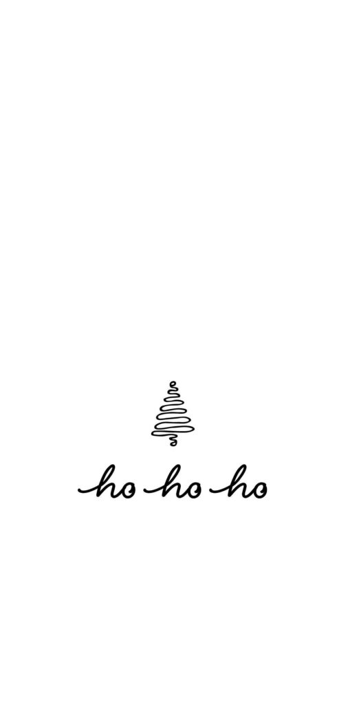 Minimalist Christmas Wallpaper for iPhone: Sketched Tree & Ho Ho Ho