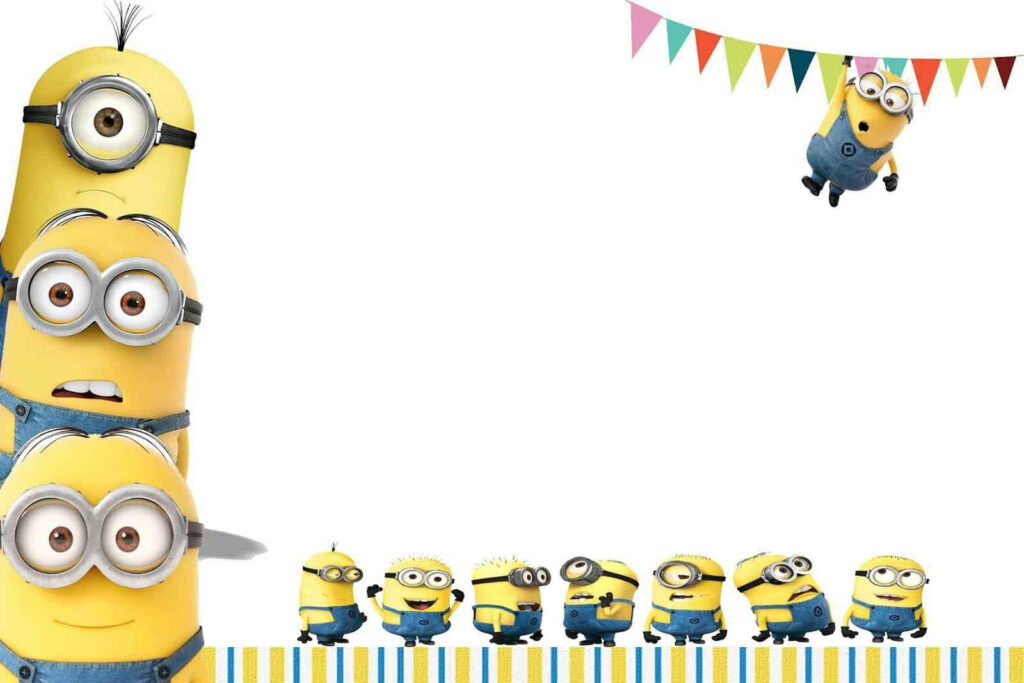 Festive Minions Wallpaper: Joyful Birthday Celebration Background