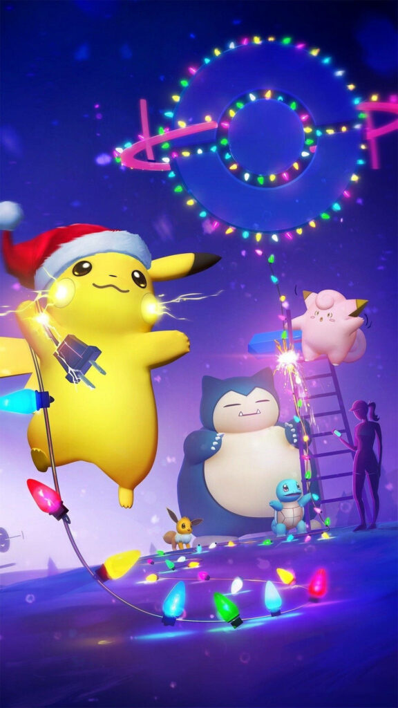 Festive Pokémon Wallpaper: Pikachu & Friends in Holiday Spirit