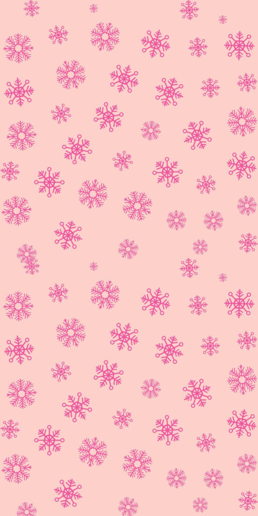 Elegant Pink Christmas Wallpaper: Snowflakes for Holiday Cheer