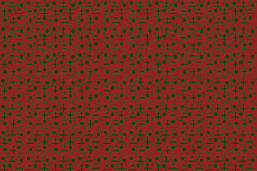 Elegant Red Christmas Wallpaper with Trees & Circles - Holiday Decor