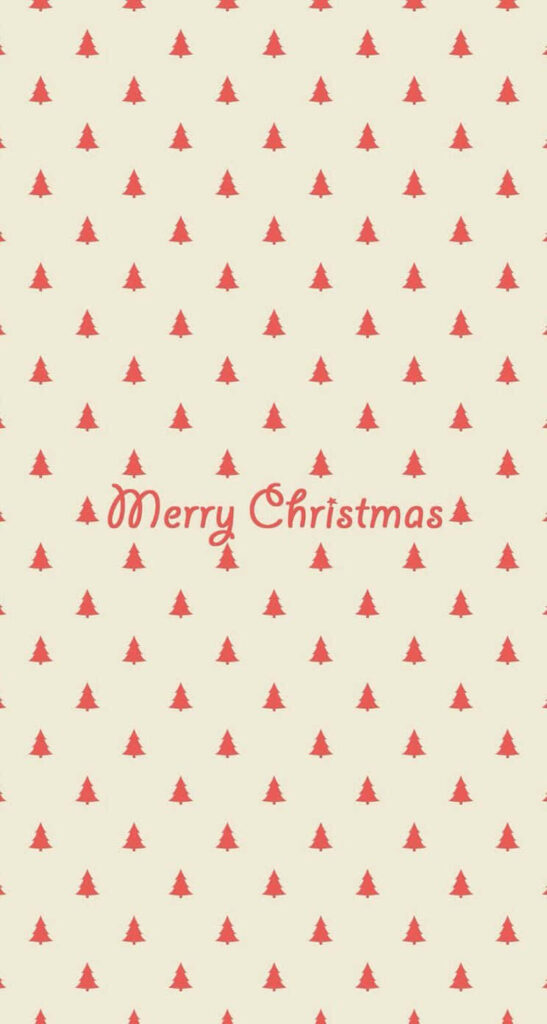 Joyful Red Christmas Tree Wallpaper - Merry Christmas Design