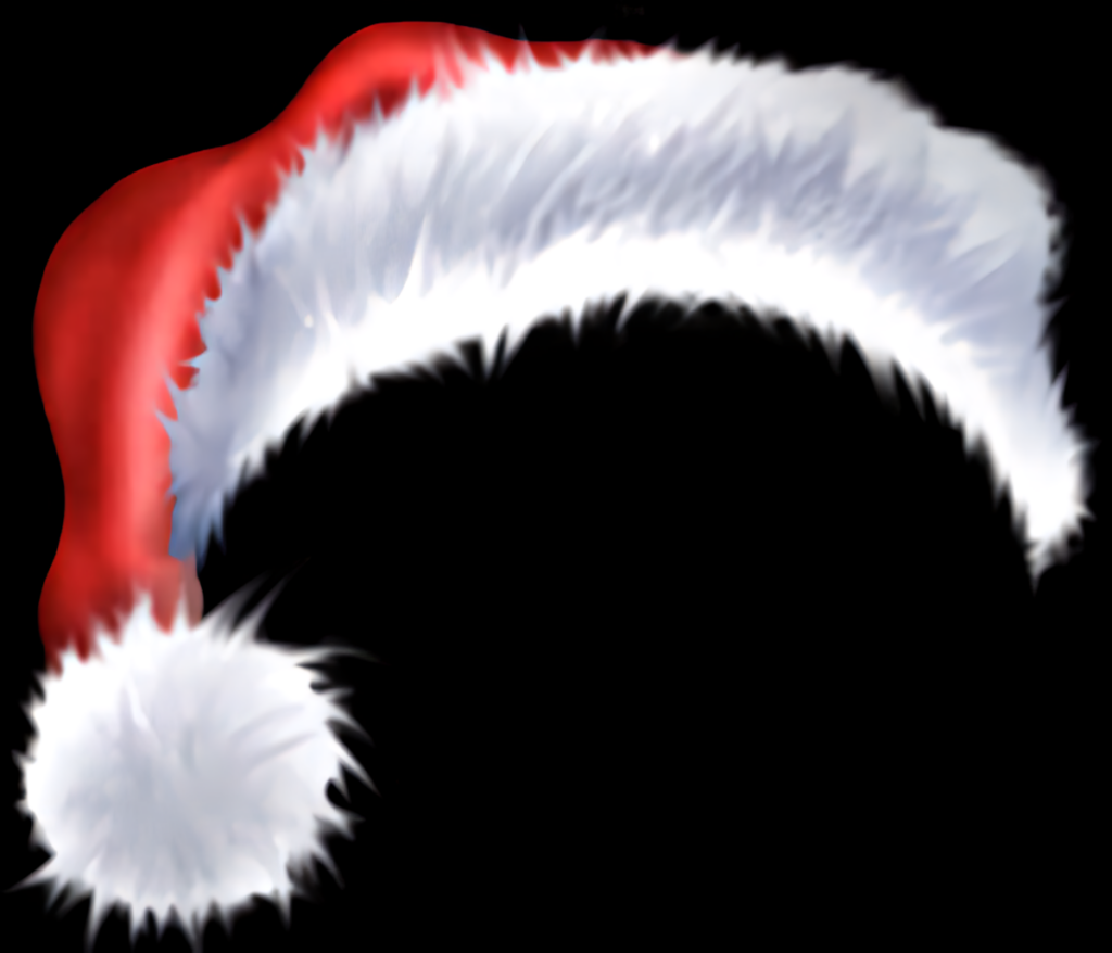 Festive Red Santa Hat Wallpaper with Fluffy Trim - Holiday Design