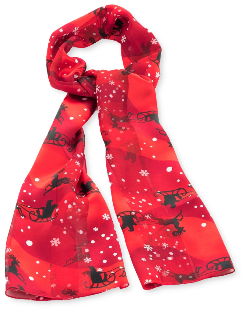Charming Red Reindeer Scarf for Festive Winter Spirit Wallpaper