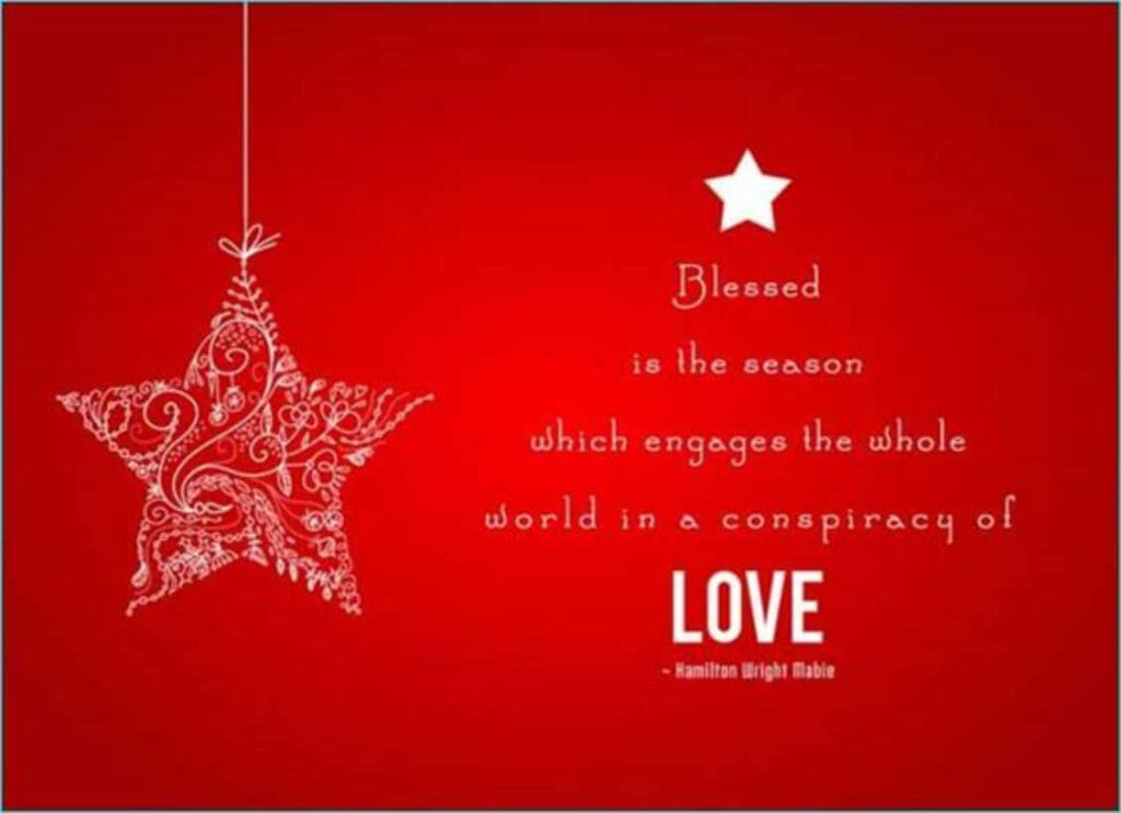 Festive Red Wallpaper: Ornate Star & Heartwarming Christmas Quote