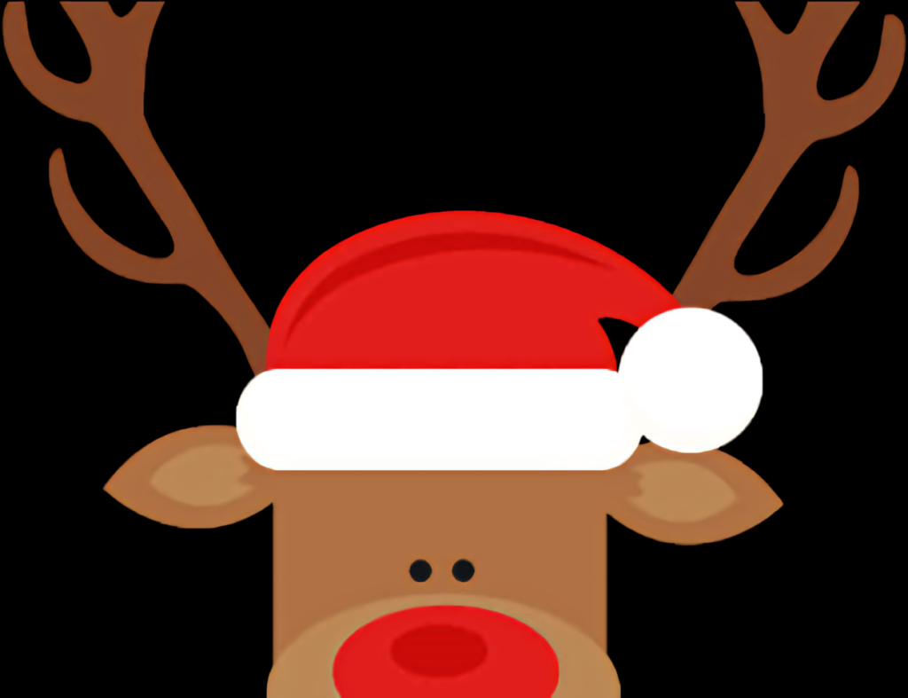Festive Reindeer in Santa Hat - Cute Holiday Wallpaper Background