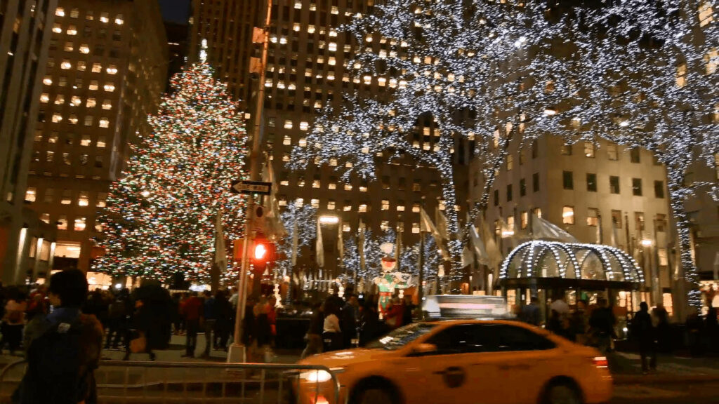 Festive Rockefeller Center Wallpaper: Holiday Spirit & Vibrant Scene