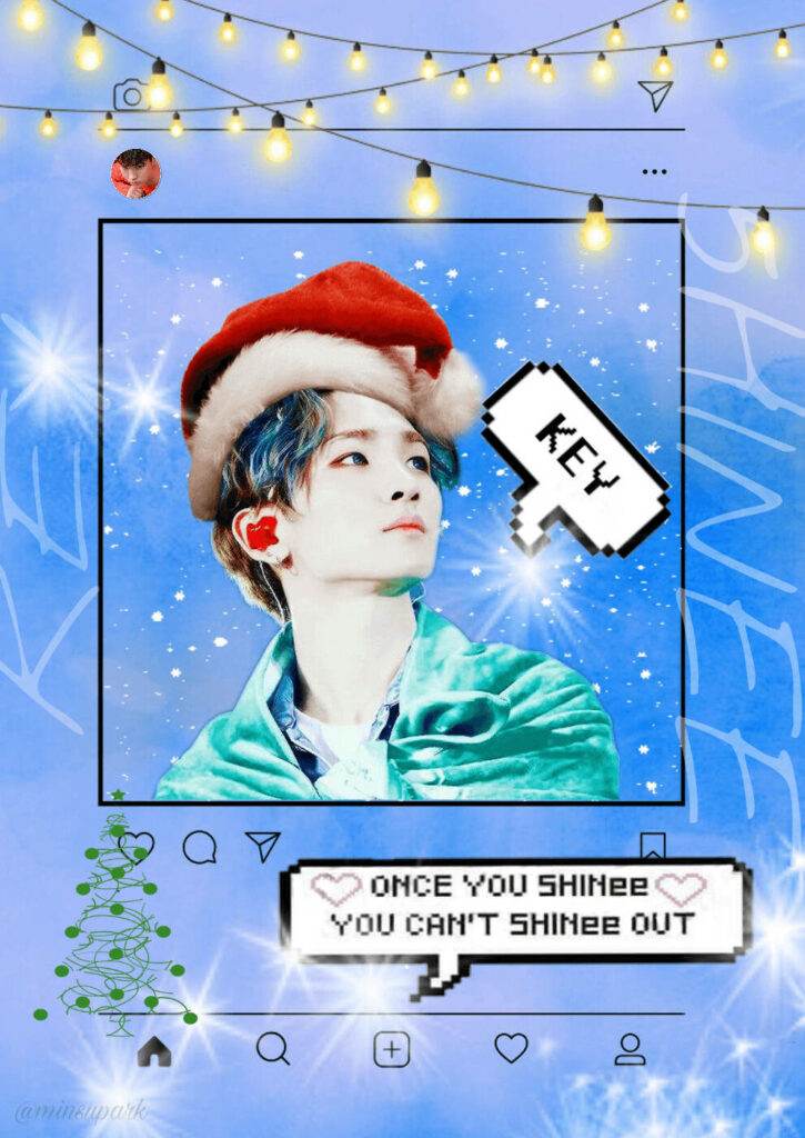 Festive SHINee's Key Christmas Wallpaper: K-POP Charm & Holiday Lights