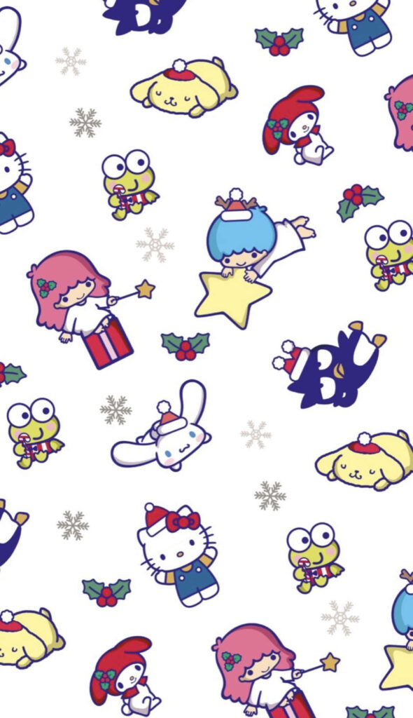 Adorable Sanrio Christmas Wallpaper: Festive Characters & Cheer