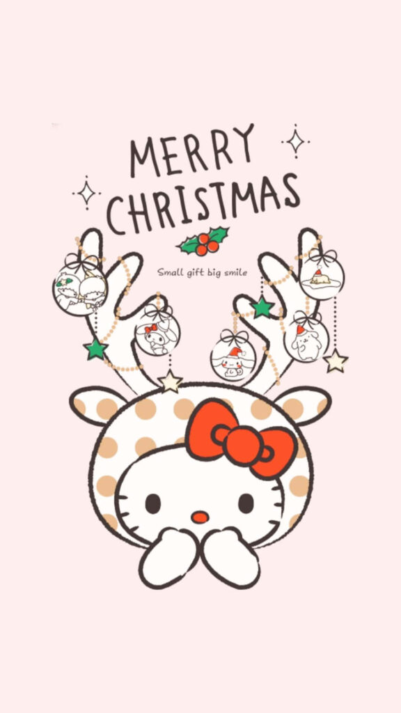 Cheerful Sanrio Character Wallpaper: Merry Christmas Joy!
