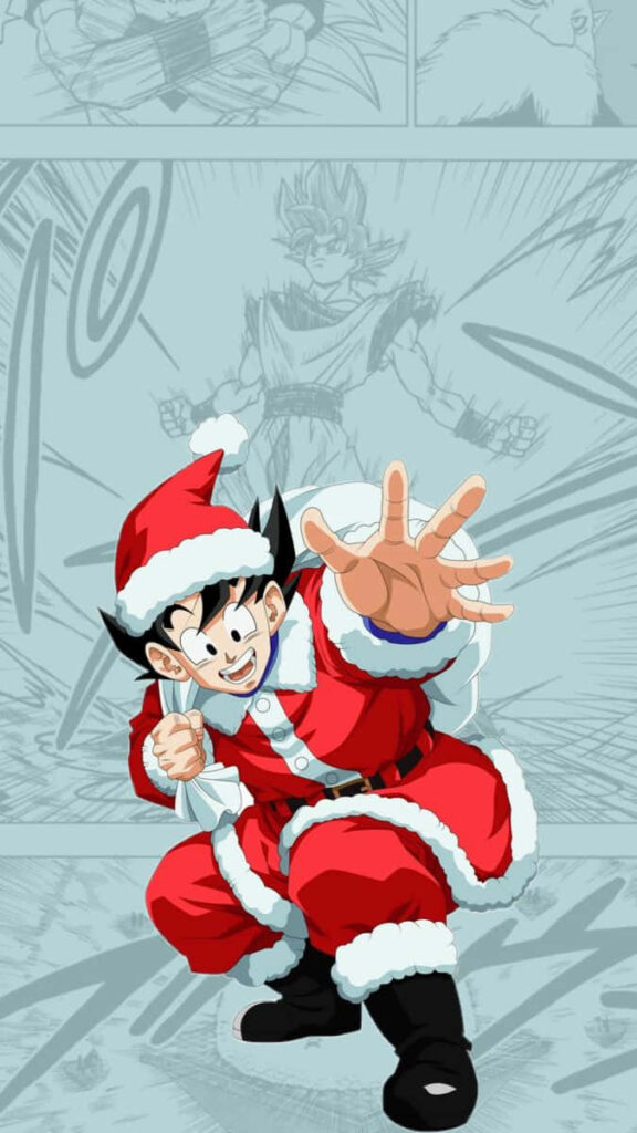 Festive Anime Santa Wallpaper: Cheerful Holiday Spirit & Vibrant Colors
