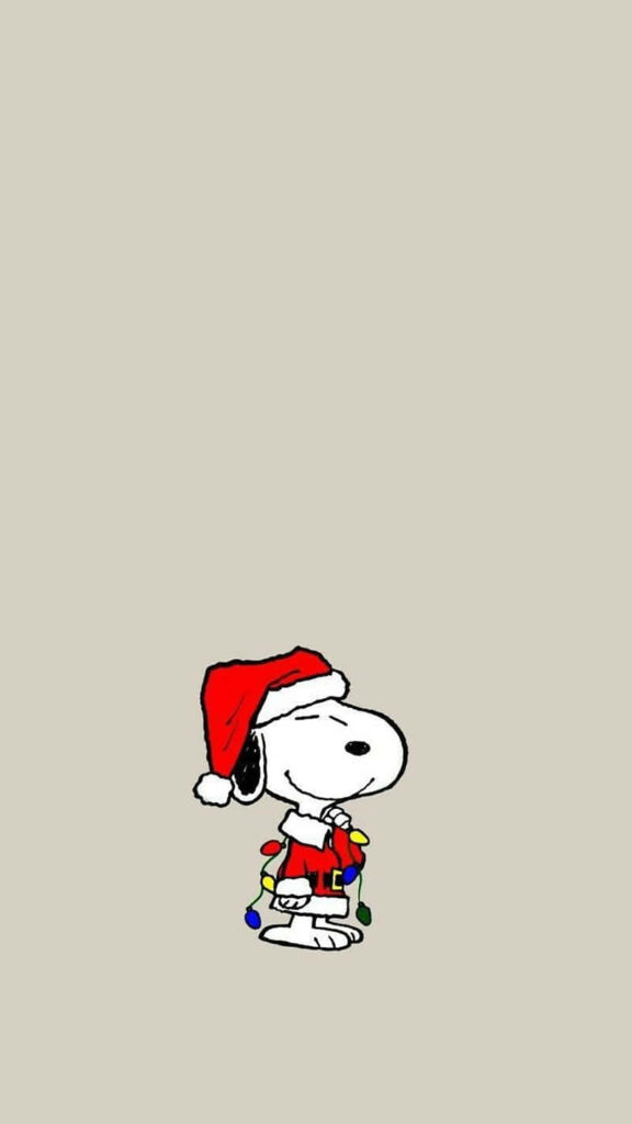 Festive Santa Character Wallpaper with Colorful Christmas Lights
