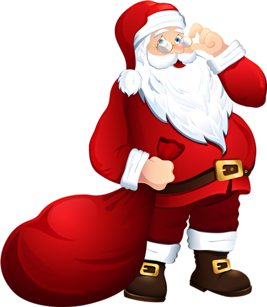 Festive Santa Claus Wallpaper with Red Sack and Cheerful Smile