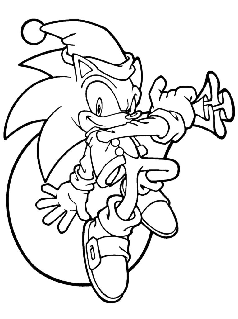 Festive Line Art Santa Hat Character Wallpaper for Christmas Coloring Fun