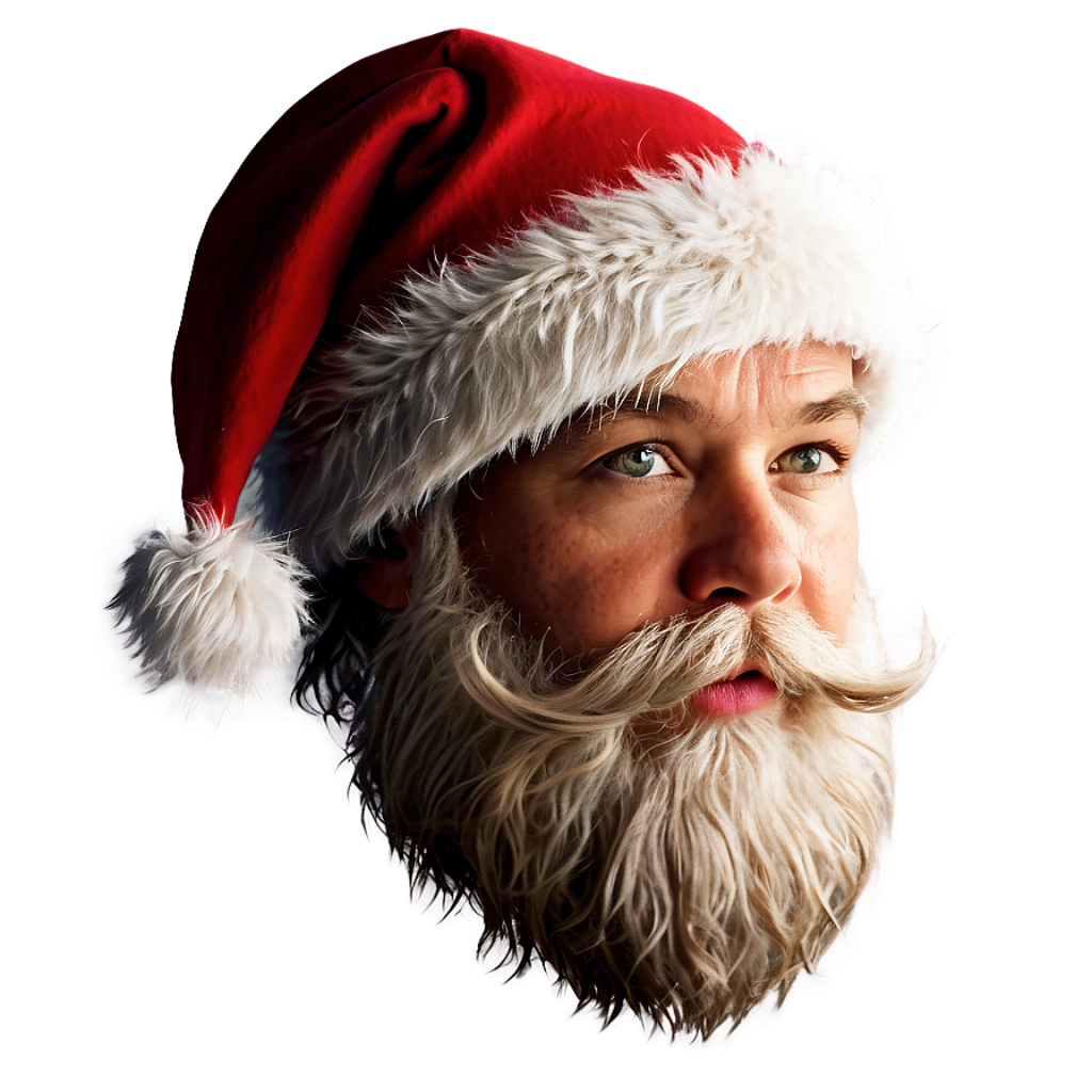 Festive Santa Wallpaper: Realistic Man in Classic Hat & Soft Glow