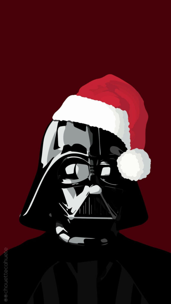 Santa Hat Sci-Fi Character Wallpaper: Festive Holiday Background