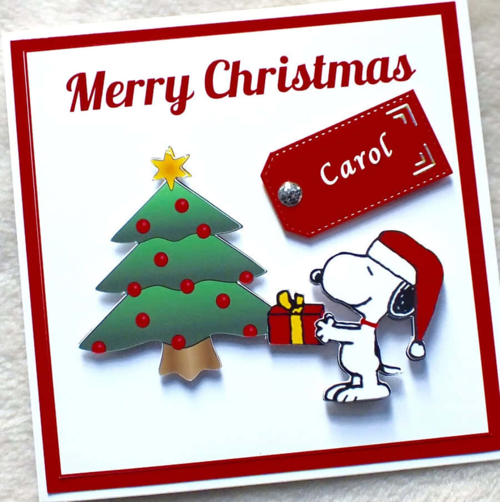 Festive Snoopy Christmas Card Wallpaper: Merry Christmas Design