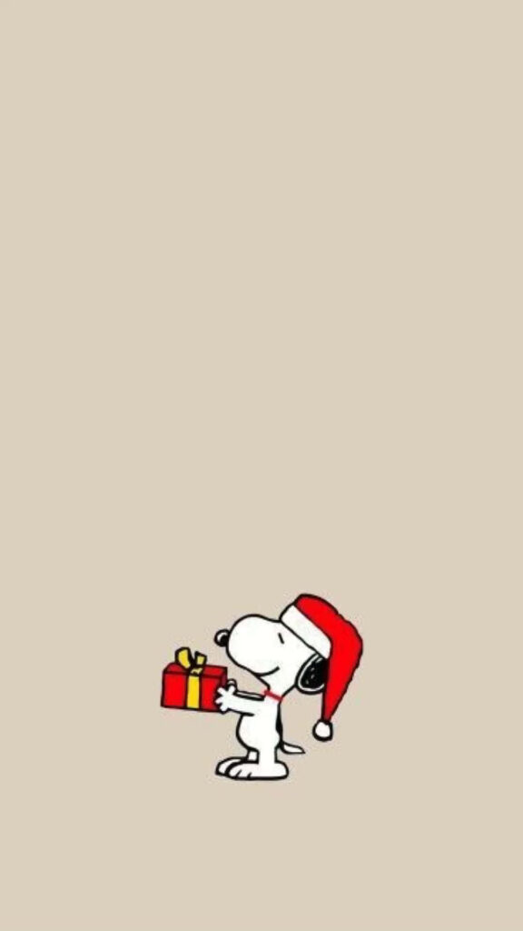 Minimalist Snoopy Christmas Wallpaper: Cute Holiday Design
