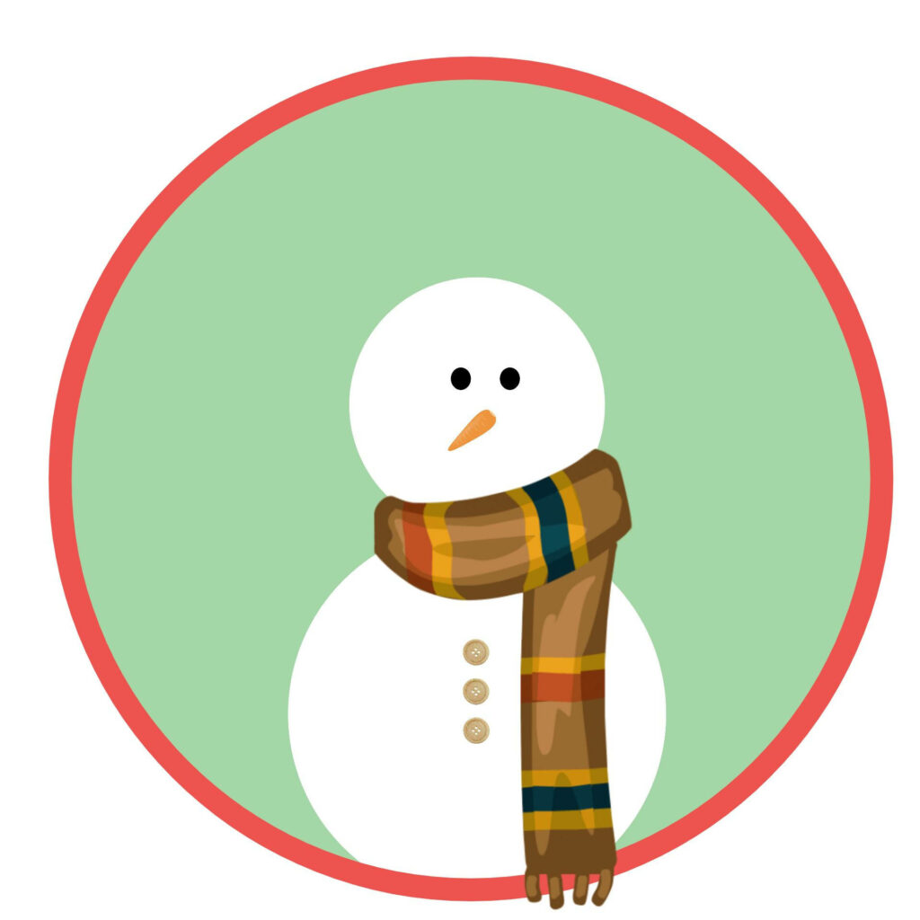 Festive Snowman Wallpaper with Colorful Scarf on Soft Green Background