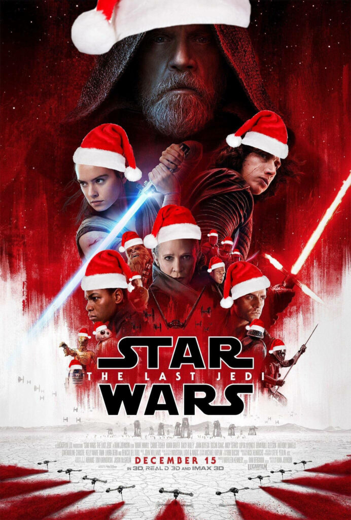 Festive Star Wars: The Last Jedi Wallpaper for Holiday Cheer