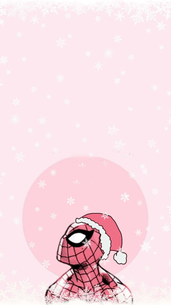 Festive Superhero Wallpaper: Holiday Spirit with Cheerful Design
