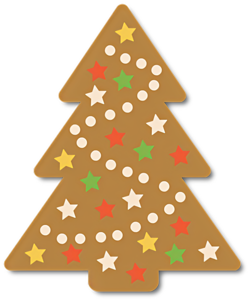 Festive Tree-Shaped Christmas Cookie Wallpaper: Colorful Holiday Decor