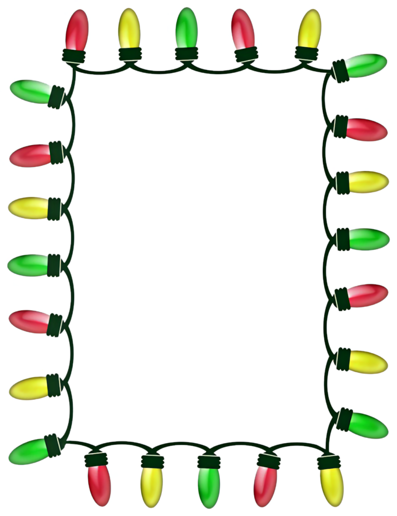 Cheerful Holiday Wallpaper with Colorful Christmas Lights Border