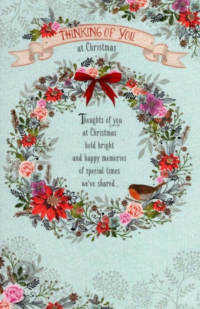 Festive Wreath Wallpaper: Colorful Flowers, Bird & Heartfelt Quote