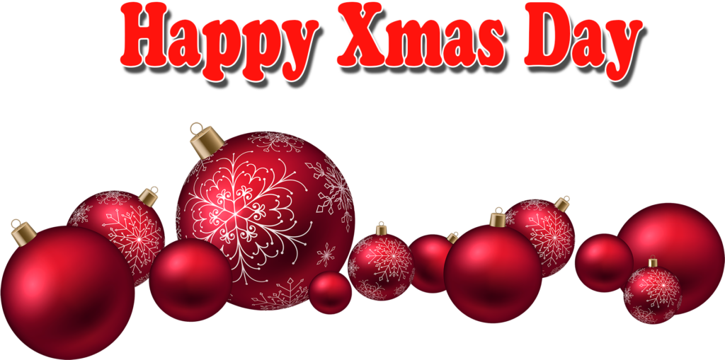 Festive Red Ornaments Wallpaper - Happy Xmas Day Design