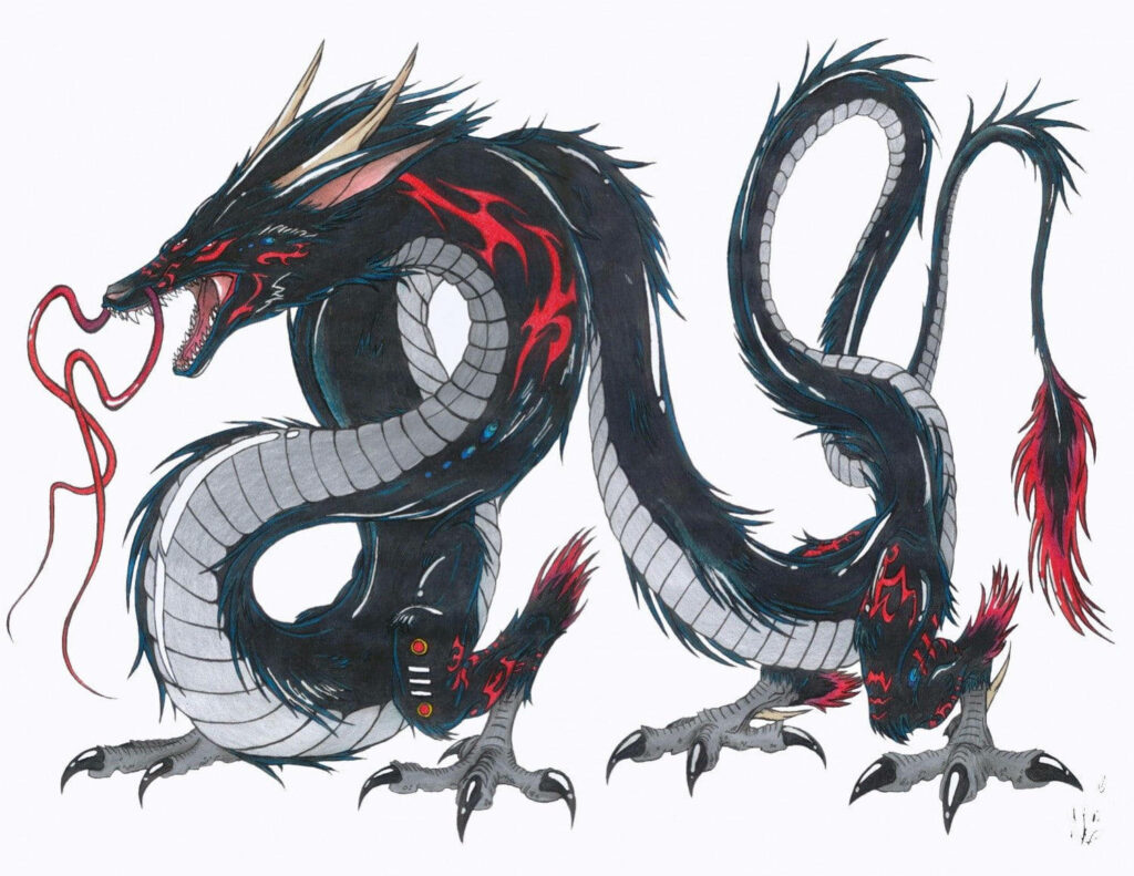 Fierce 3D Black and Red Dragon Wallpaper - Stunning Art Background