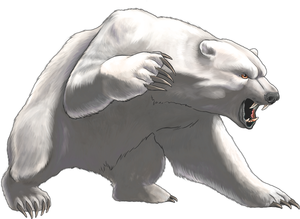 Fierce Angry Polar Bear Illustration - Intense Wallpaper Background