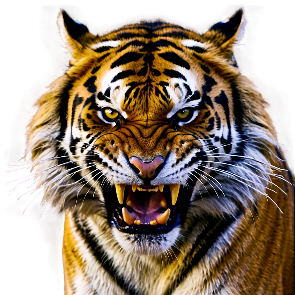 Intense Close-Up of an Angry Tiger: Stunning Wallpaper Background