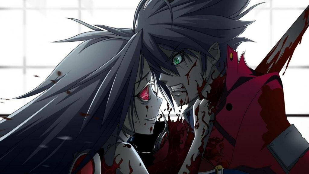 Fierce Anime Wallpaper: Intense Duel with Blood and Drama