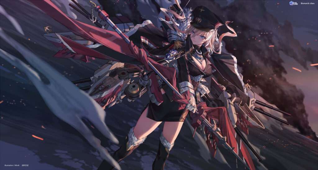 Fierce Azur Lane Character: Dynamic Battle-Ready Wallpaper Background