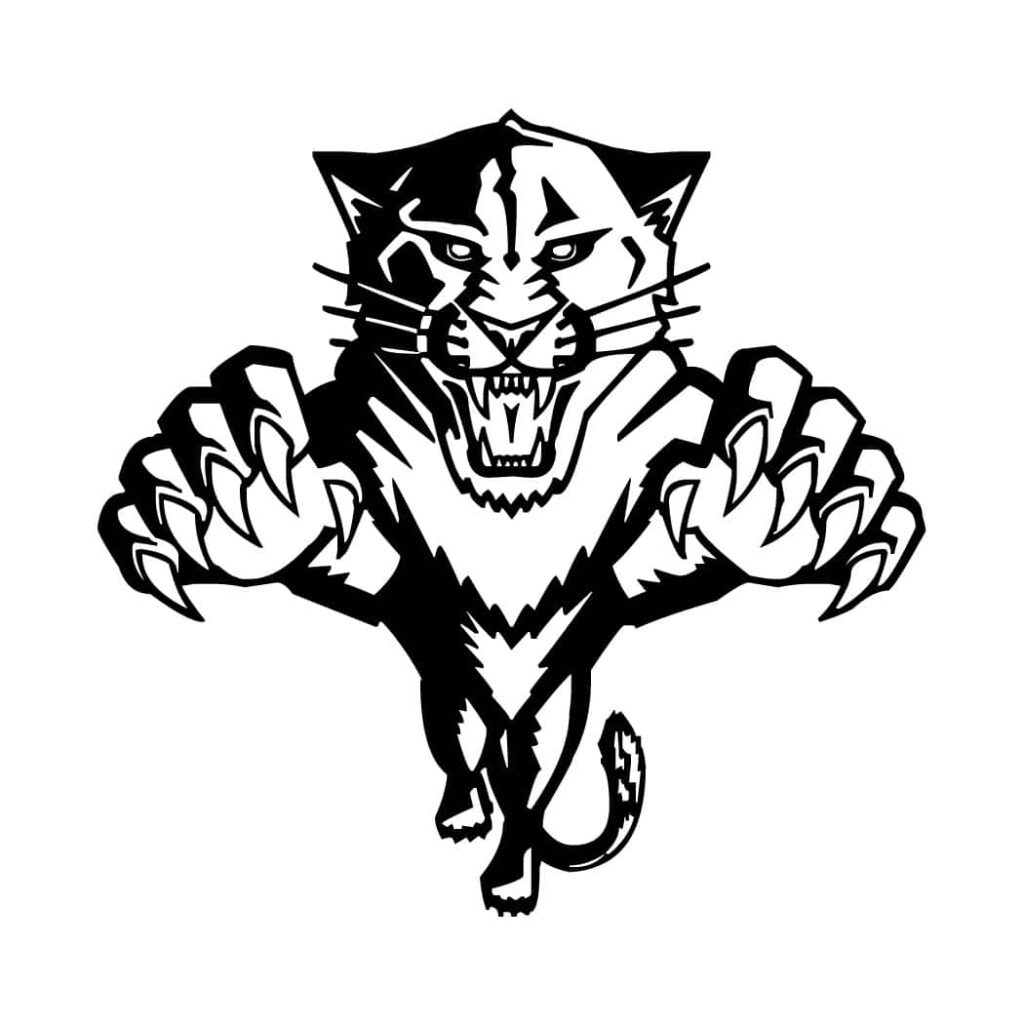 Dynamic Black and White Panther Logo Wallpaper Design