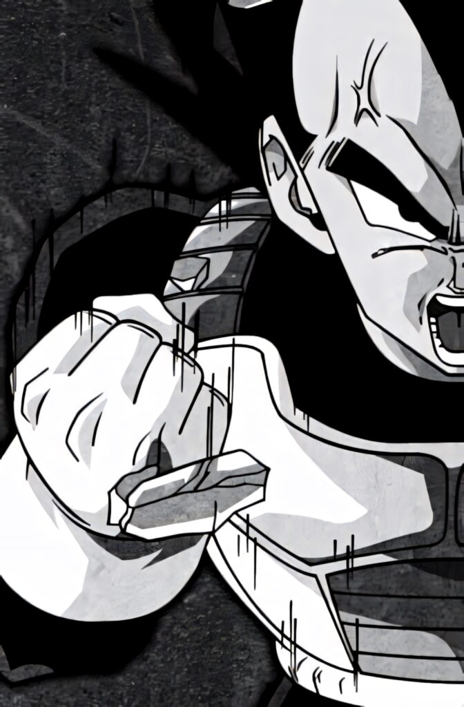 Fierce Character Monochrome Wallpaper: Strength in Action