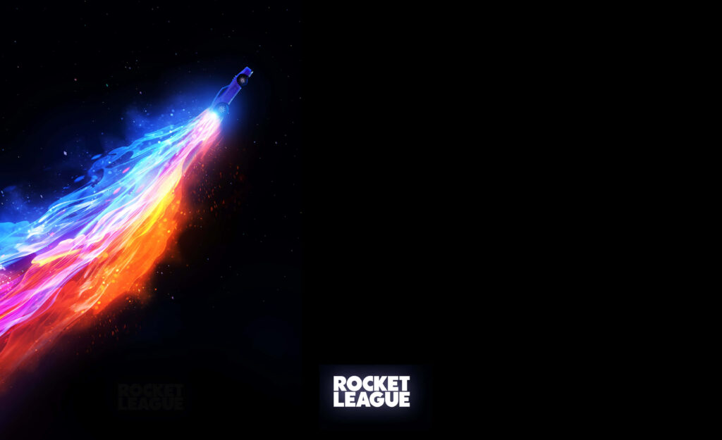 Futuristic Car Soaring through the Flames in Rocket League's Virtual Battle for Dominance Wallpaper