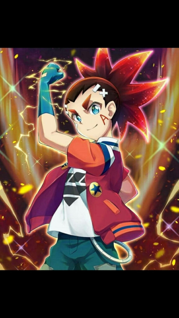 Aiger Akabane: Unleashing a Fiery Determination in the Beyblade Arena - Turbocharged Confidence! Wallpaper