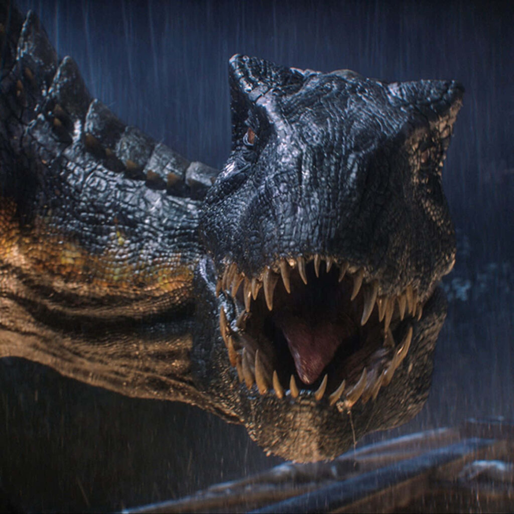 Fierce Dinosaur Close-Up: Sharp Teeth & Textured Skin Wallpaper