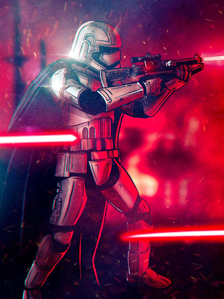 Blazing Inferno: Captain Phasma's Dominance and Authority Shine Through Wallpaper