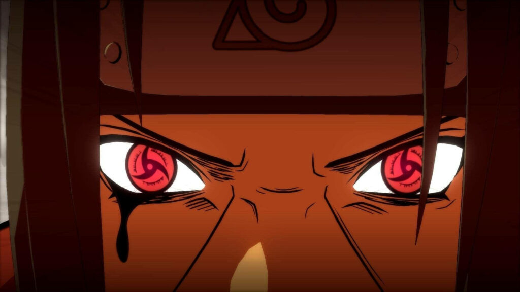 Furious Itachi Unleashes the Power of His Sharingan in a Magnificent Display - Itachi Sharingan Background Unveiled Wallpaper