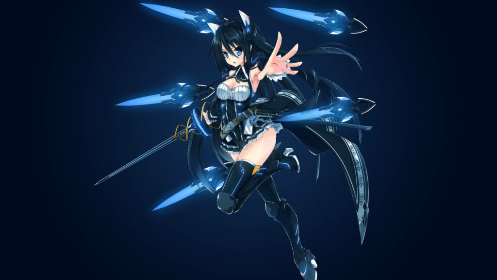 Fierce Anime Girl with Sword - Dynamic Action Wallpaper Background