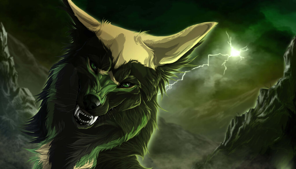 Fierce Wolf Wallpaper: Stormy Adventure & Vibrant Colors