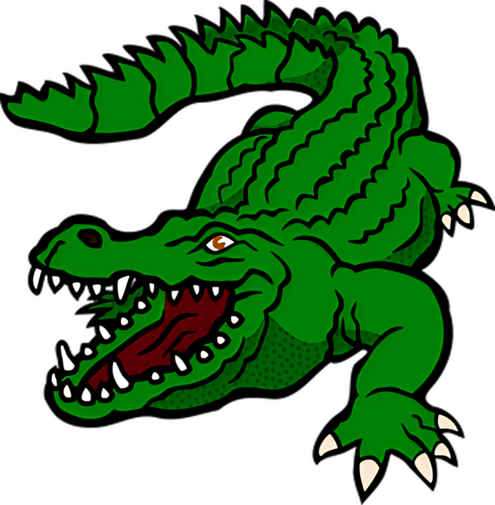 Fierce Green Alligator Illustration on Black Background Wallpaper