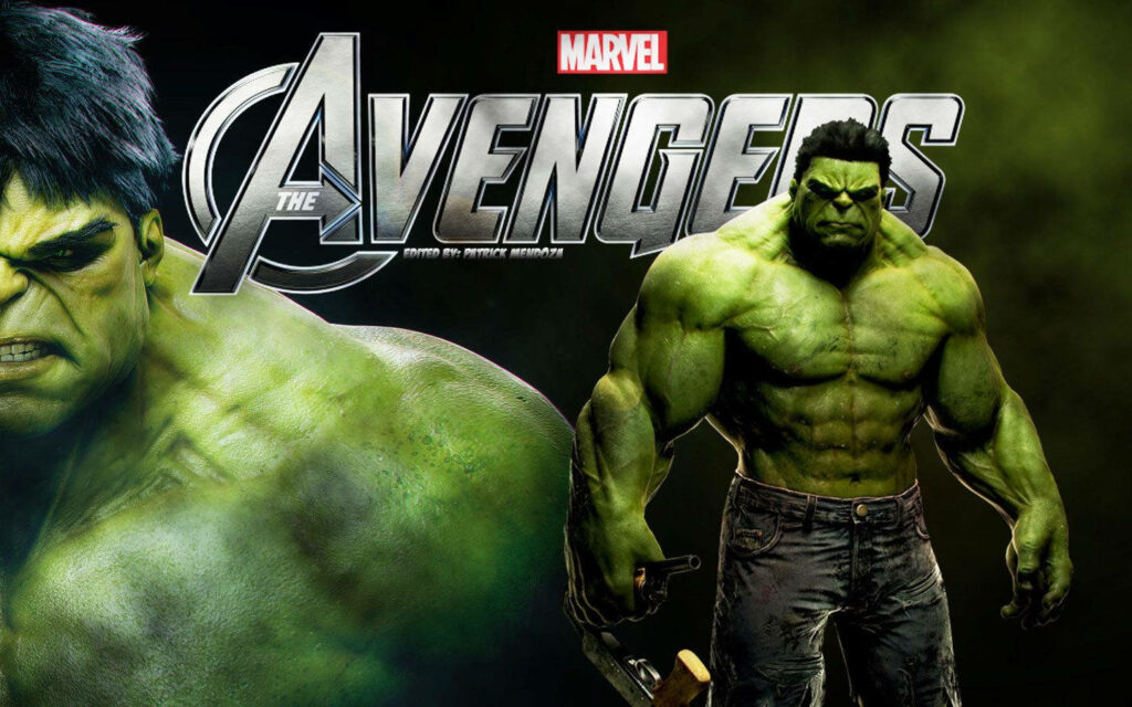 Powerful Hulk Wallpaper with Avengers Logo - Fierce Background Art
