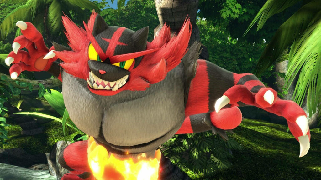 Fierce Incineroar Pokémon in Vibrant Jungle Wallpaper