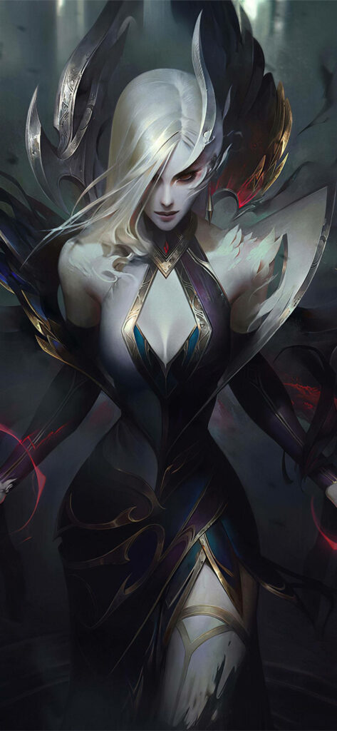 Unleashed Dominion: Morgana, the Defiant Enforcer, Commands the League of Legends Wallpaper