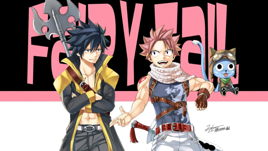Fire and Ice: Natsu and Gray Dominate as Wallpaper Stars in Fairy Tail Anime Background