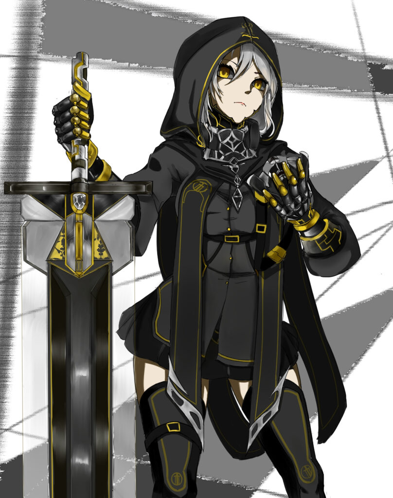Fierce Warrior Girl Wallpaper: Strength in Black & Gold Art