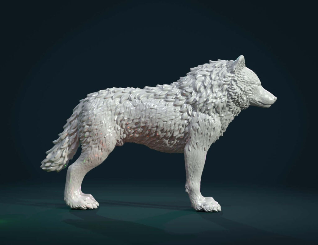 Fierce Wolf 3D Render in Dark Mystic Forest - Captivating Wallpaper